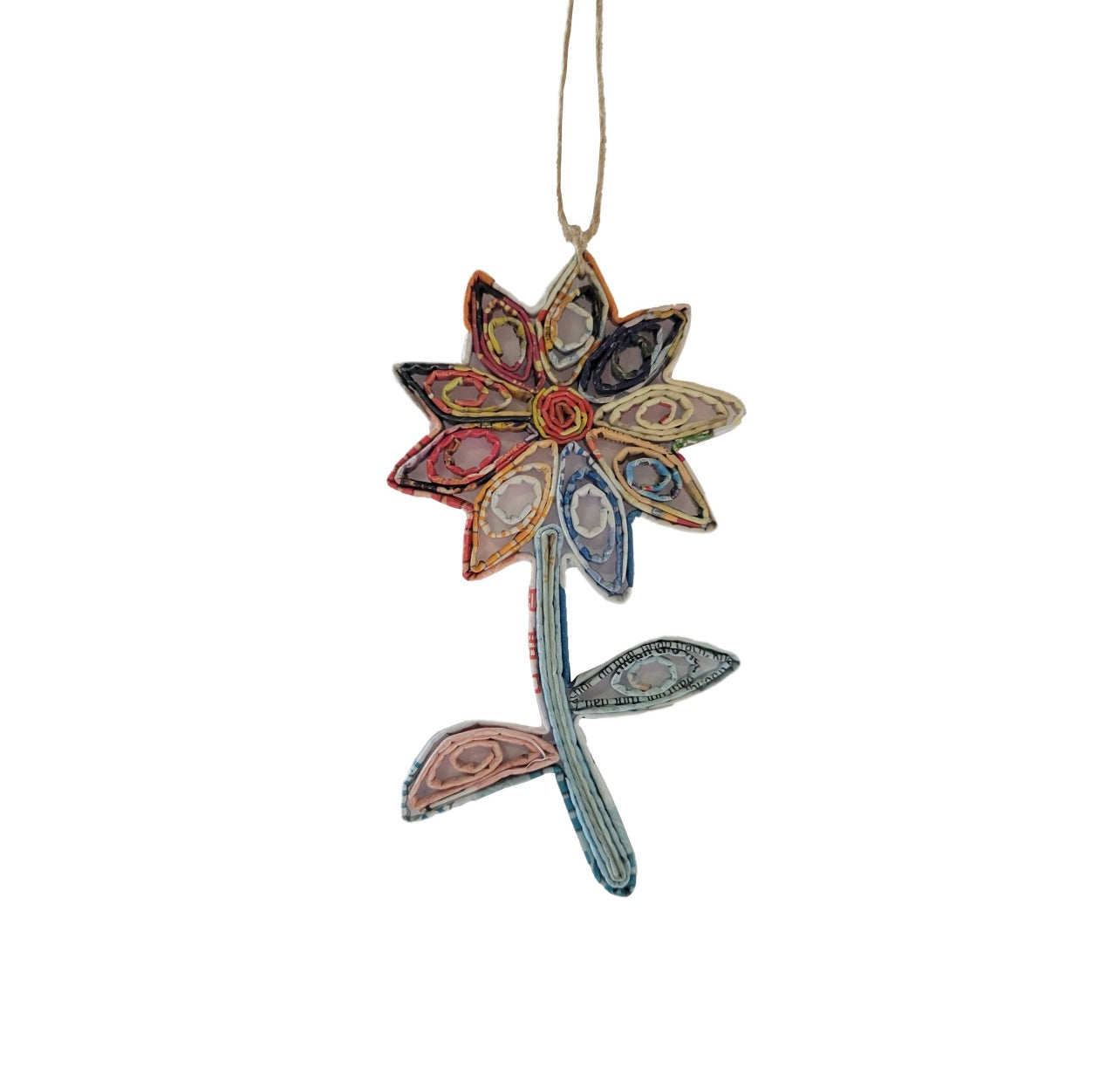 Flower Ornament • repurposed magazine ornament