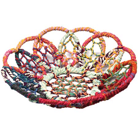 Bohemian Jute Flower Basket • Colorful Jute Wallflower Basket