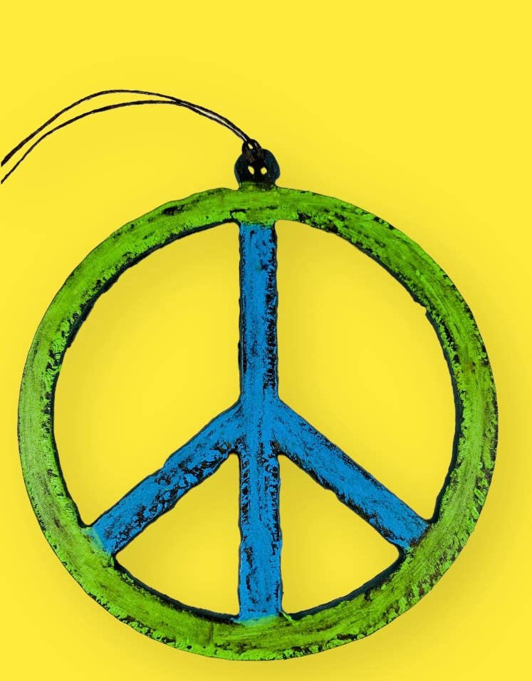 Large Metal Peace Sign Ornament