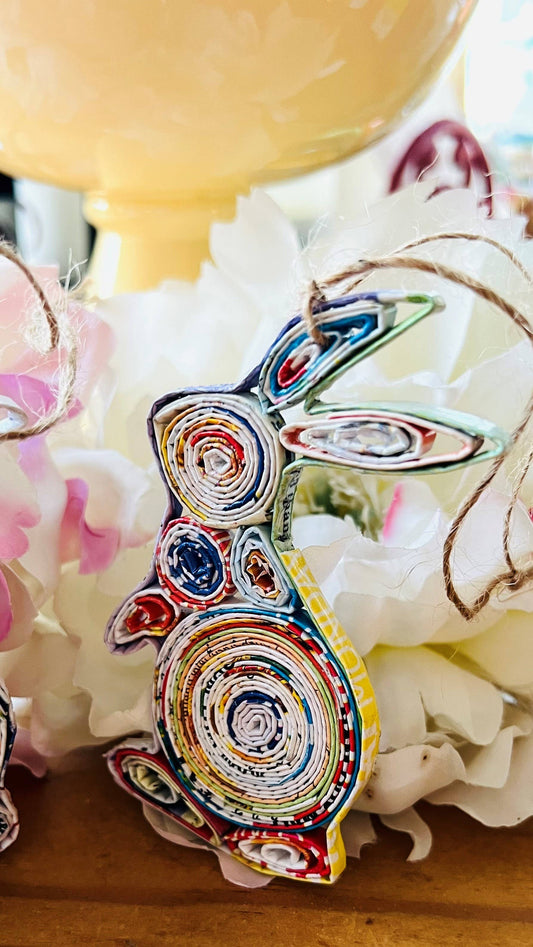 Bunny Ornament • Reclaimed Magazine Ornament