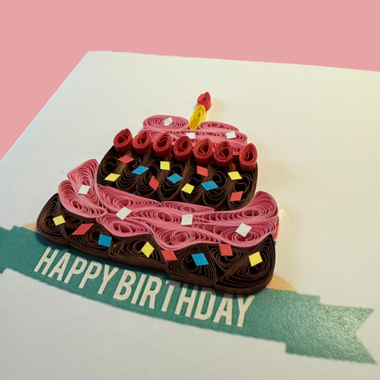 Happy Birthday Quilled Greeting Card