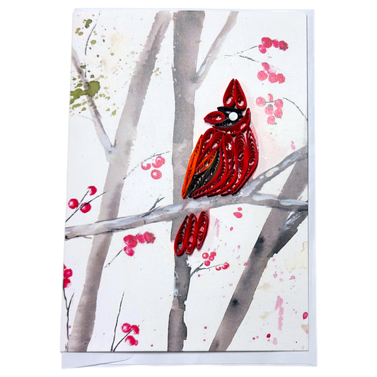 The Cardinal Rule - Quilled Paper Greeting Card