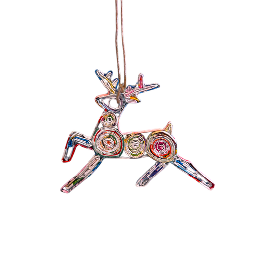Reindeer Holiday Ornament - Recycled Paper