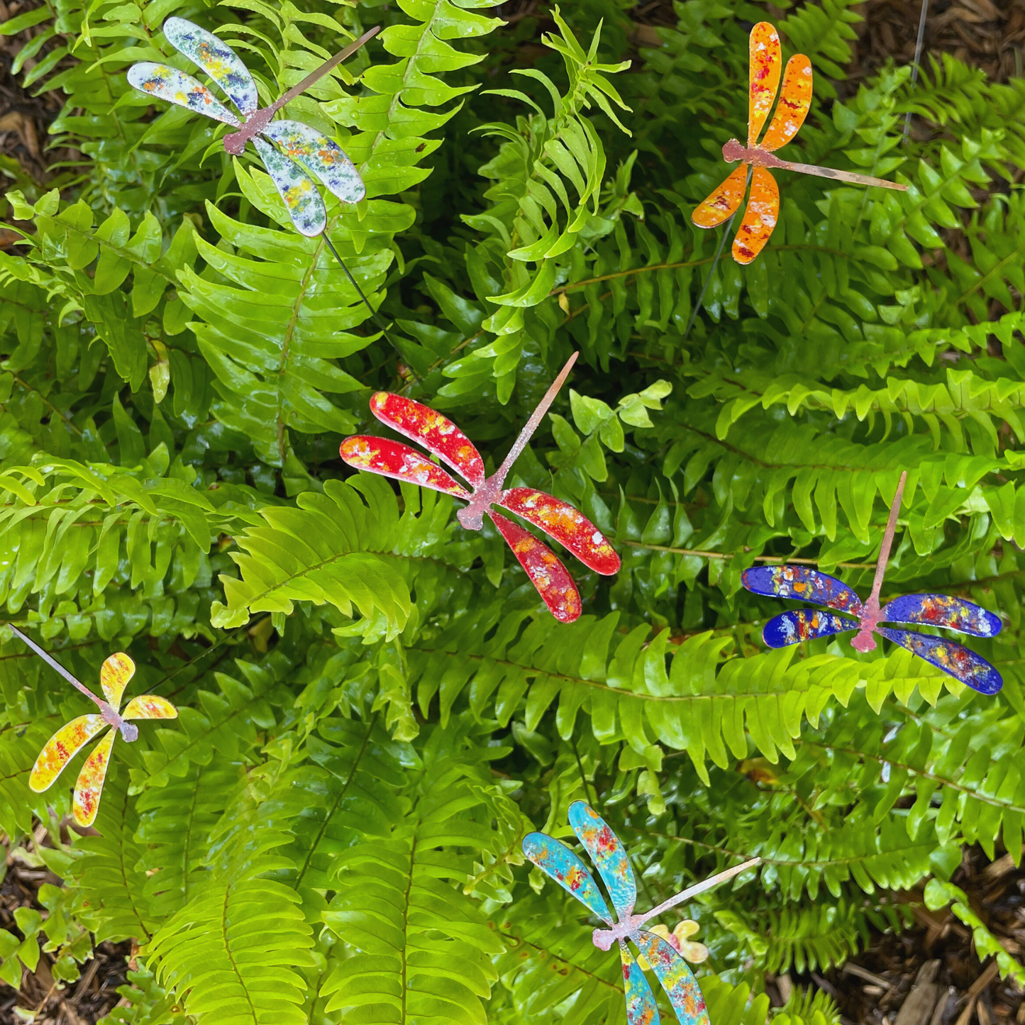 Medium Copper Enamel Dragonflies