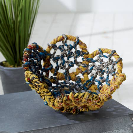 Jute Flower Basket in Vibrant Colors