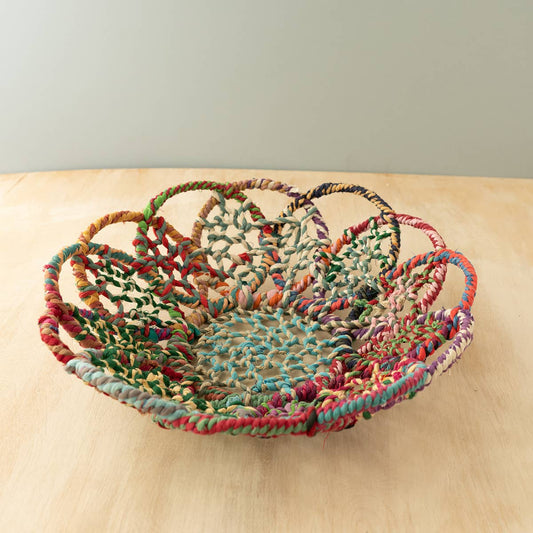Bohemian Jute Flower Basket • Colorful Jute Wallflower Basket