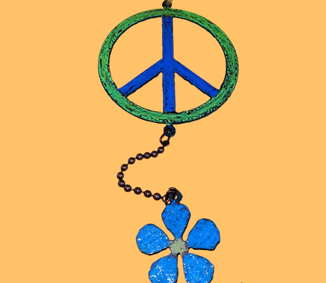 Peace sign & flower keepsake • mobile • chime