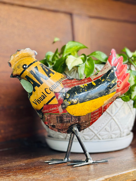 Millie the Chicken • Recycled Metal Animals
