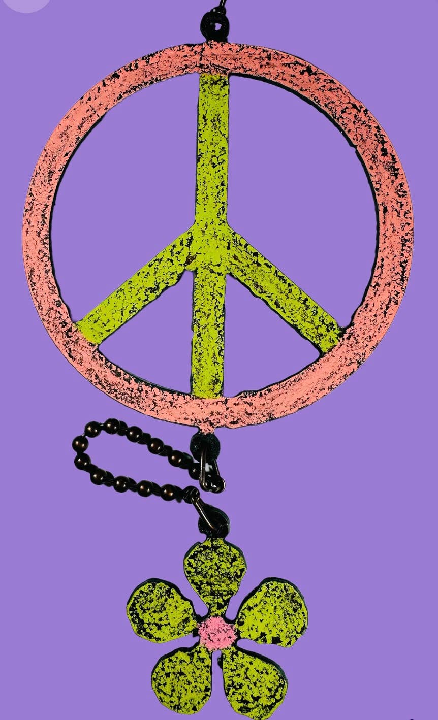 Peace sign & flower keepsake • mobile • chime – Past Forward Shop