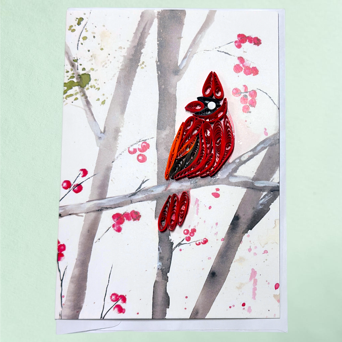 The Cardinal Rule - Quilled Paper Greeting Card