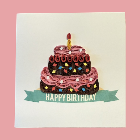Happy Birthday Quilled Greeting Card