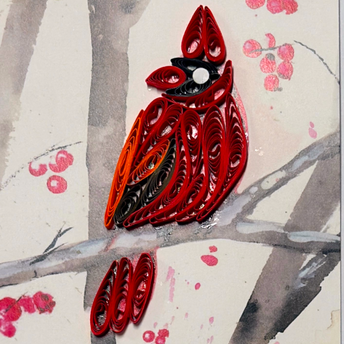 The Cardinal Rule - Quilled Paper Greeting Card