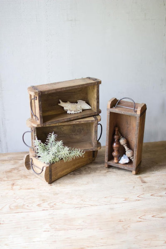Wooden Brick Mold with Iron Handles