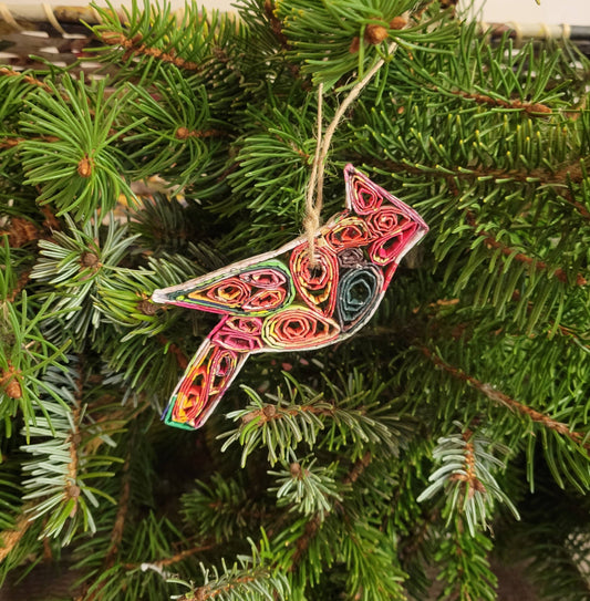 Cardinal Ornament - Recycled Paper