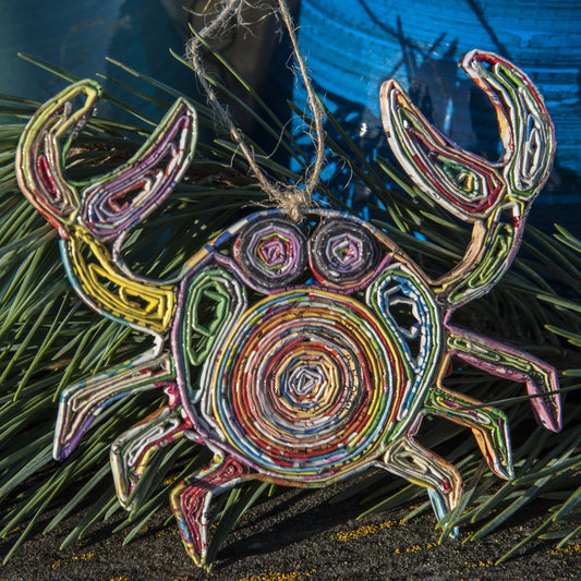Crab Coastal Ornament - Recycled Paper