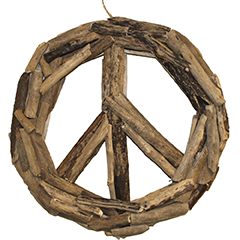 Peace, Love & Driftwood | 20” Driftwood Peace Sign Wall Art