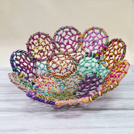 Colorful Jute Flower Basket