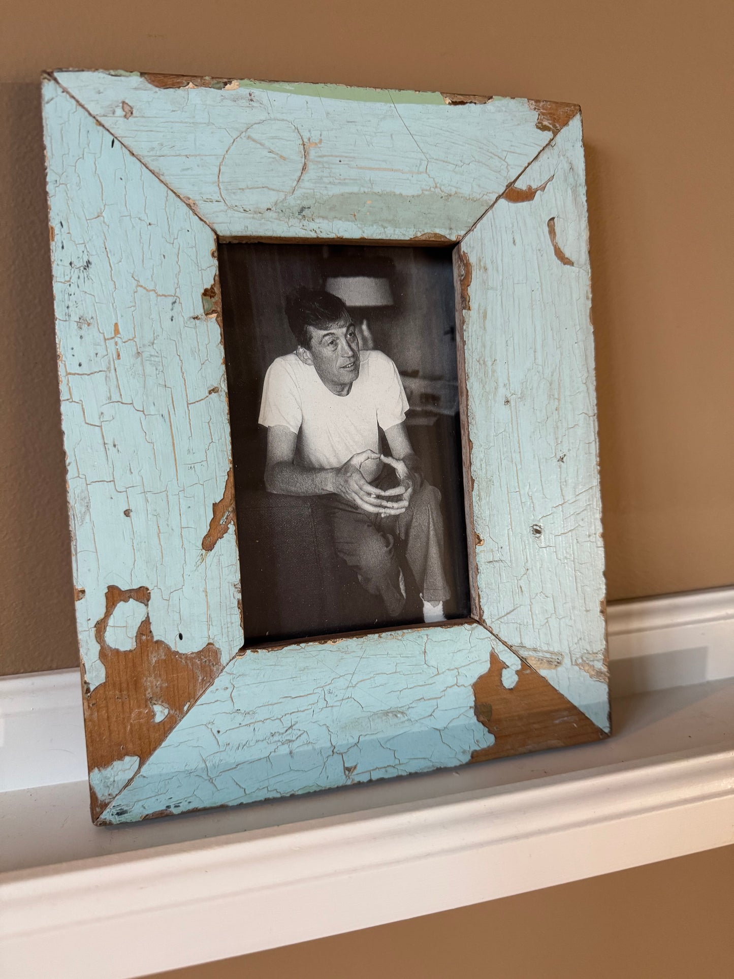 4x6 upcycled picture frame • robin egg blues • salvage picture frames