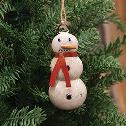 Rusty the Snowman • Vintage Style Reclaimed Metal Snowman Ornament