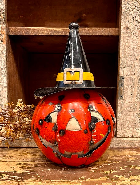 Gourdy the Reclaimed Metal Pumpkin Vintage •  Reclaimed Metal Pumpkin Decor
