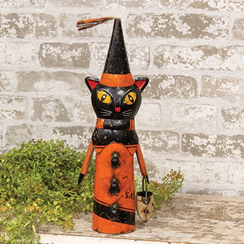 Onyx the Reclaimed Metal Vintage Cat • Vintage Halloween Decor
