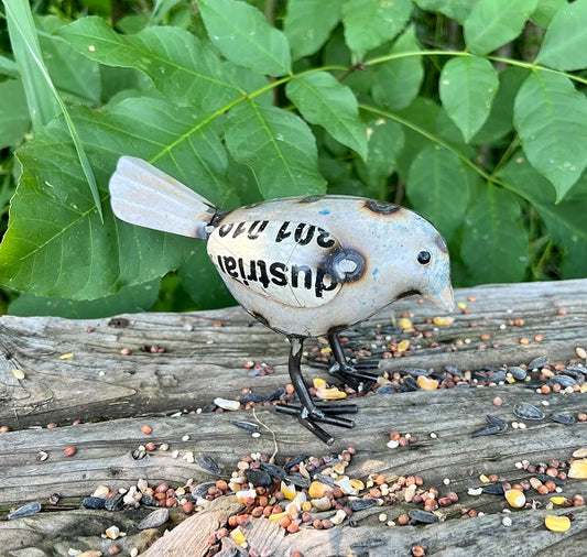 Pip the Bird • Recycled metal white bird