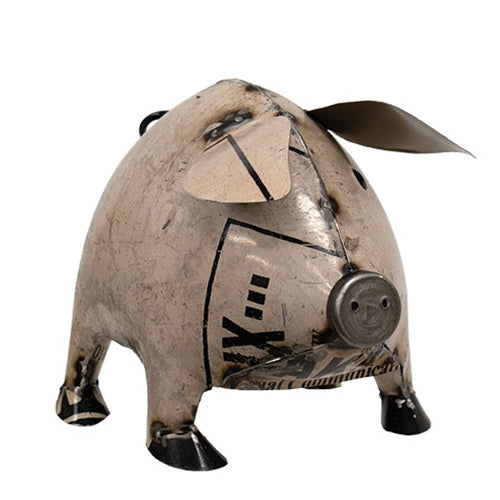 Snorty • Reclaimed White Metal Large Pig