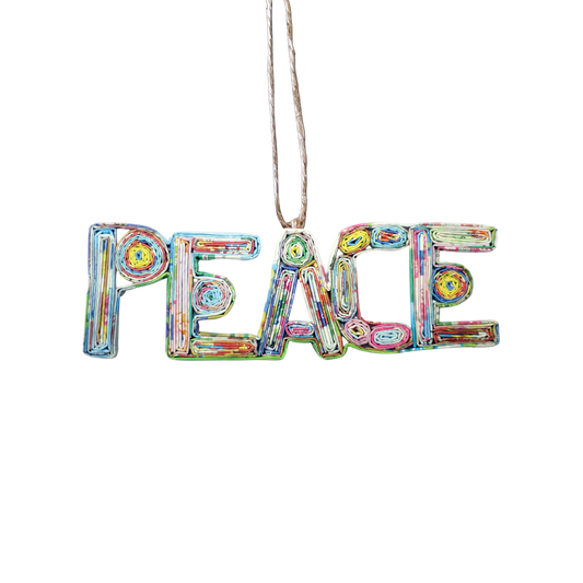 Upcycled Peace Ornament