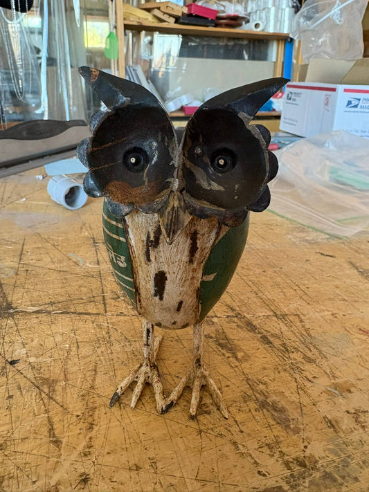 Benedict the Repurposed Metal Owl • Recycled Metal Owl