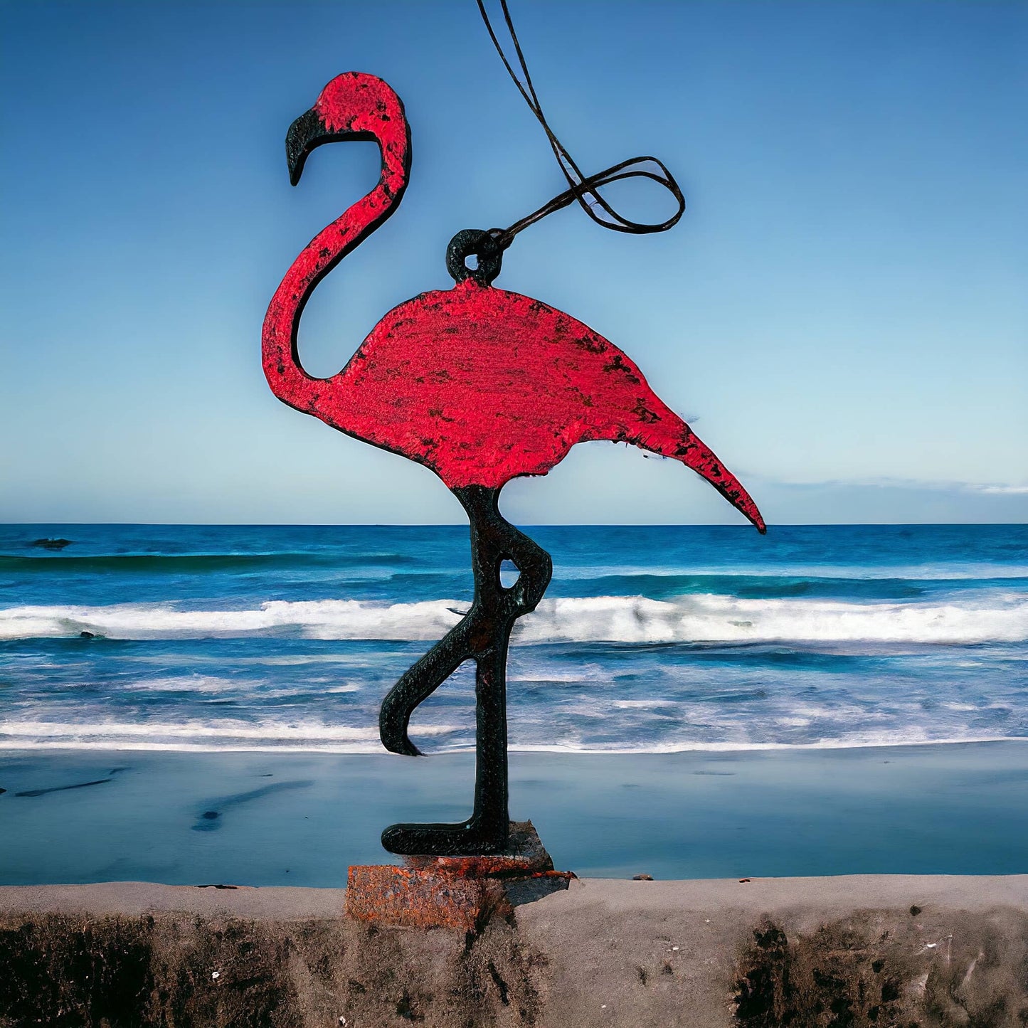 Flamingo Ornaments nautical metal beach gift coastal decor