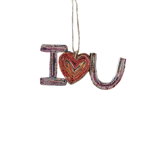 I Love You Ornament - Recycled Paper *Mother's Day*