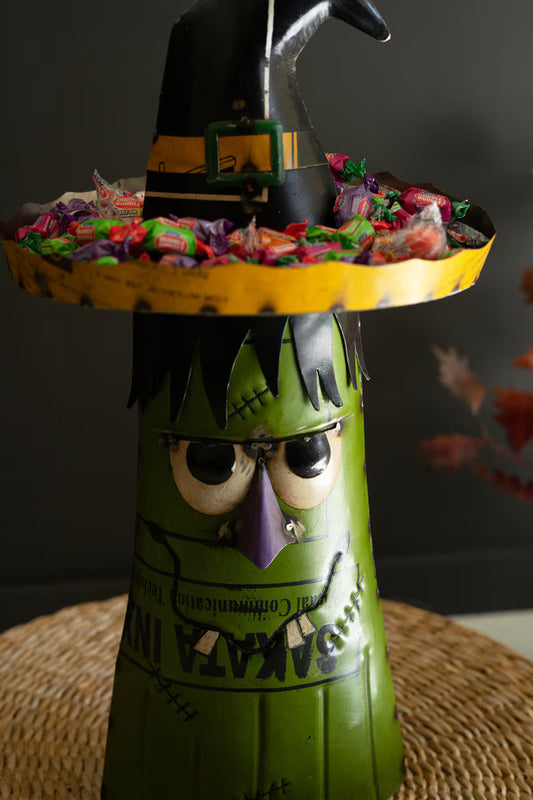 Frankie The Reclaimed Iron Candy Bowl • Halloween Candy Bowl Decor