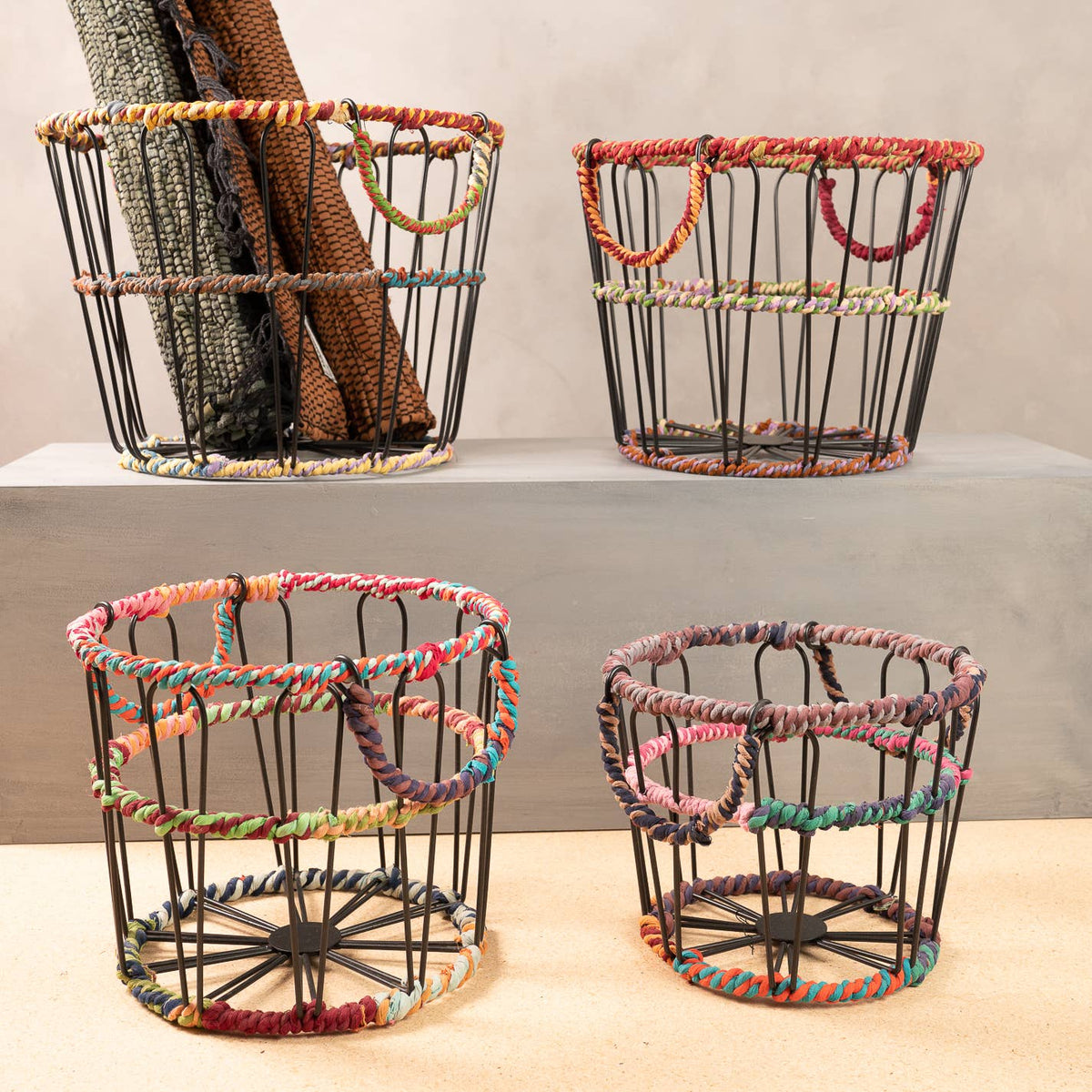 Good Vibes Iron & Jute Baskets