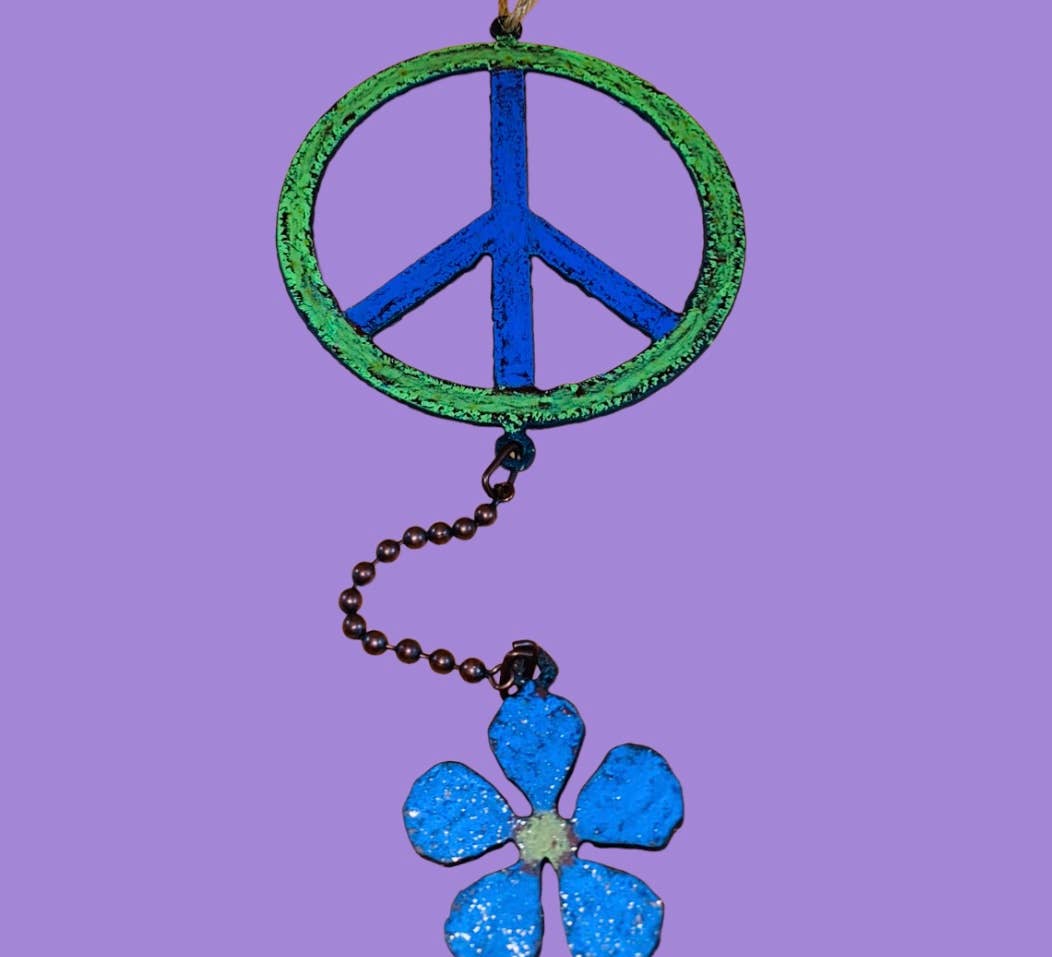 Peace sign & flower keepsake • mobile • chime