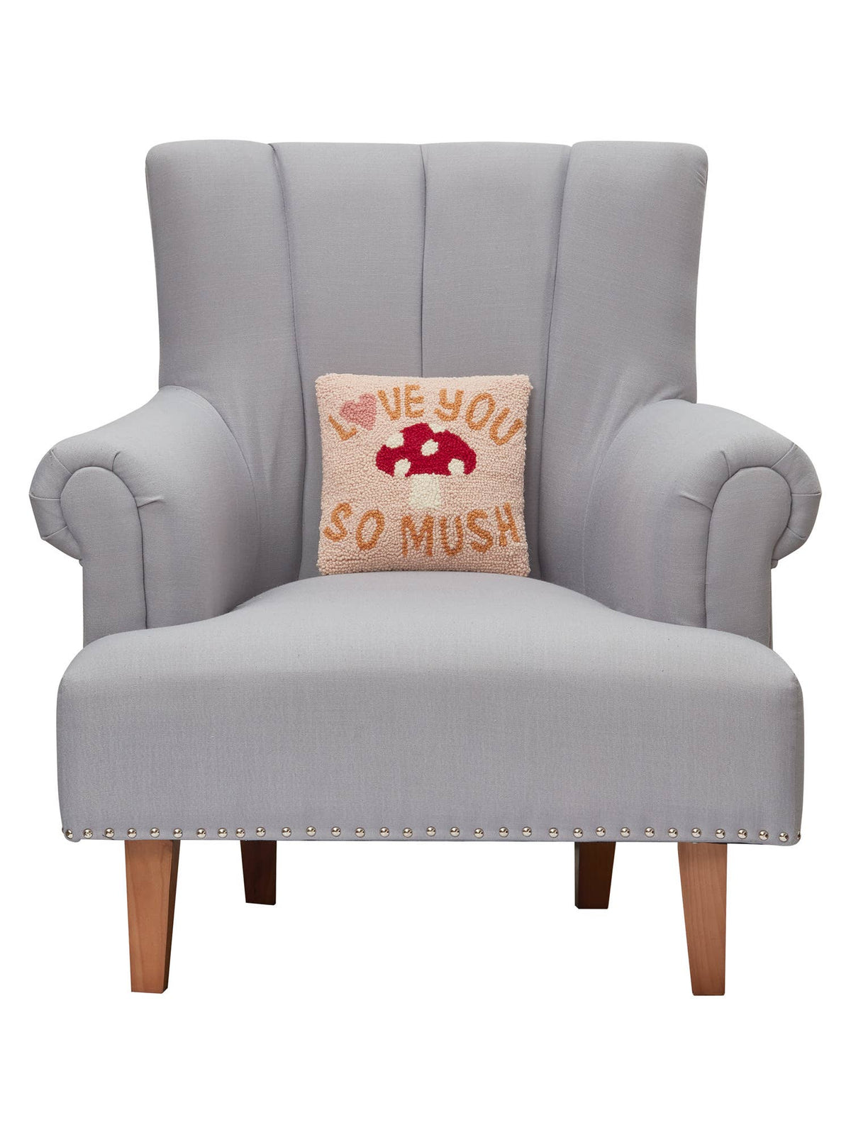 Love You So Mush Hooked Wool Pillow