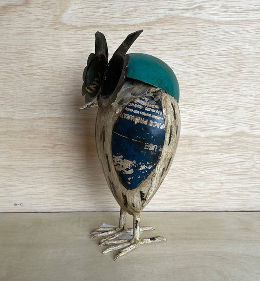 Soren the 10" Reclaimed Owl • Recycled Metal Animals