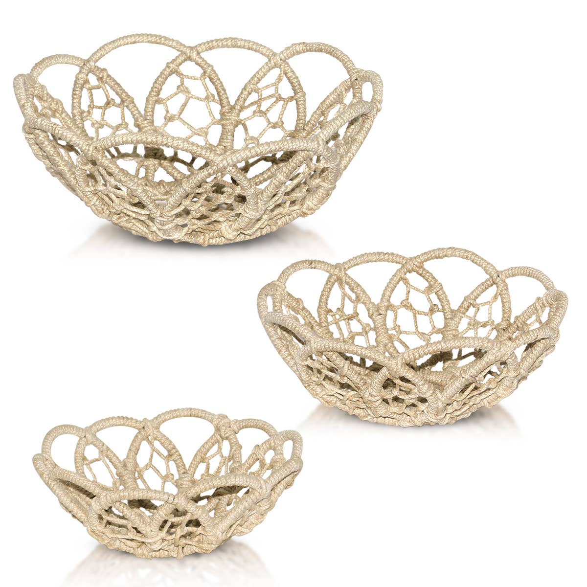 Bohemian Baskets • Set of 3 Jute Baskets