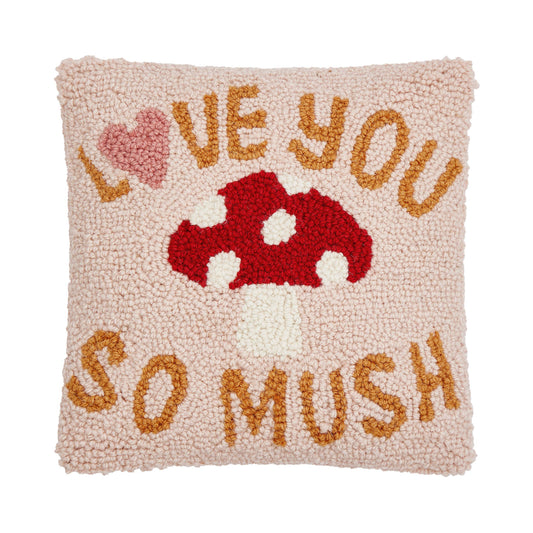 Love You So Mush Hooked Wool Pillow