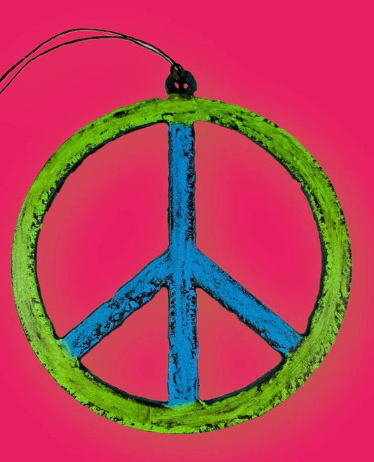 Large Metal Peace Sign Ornament