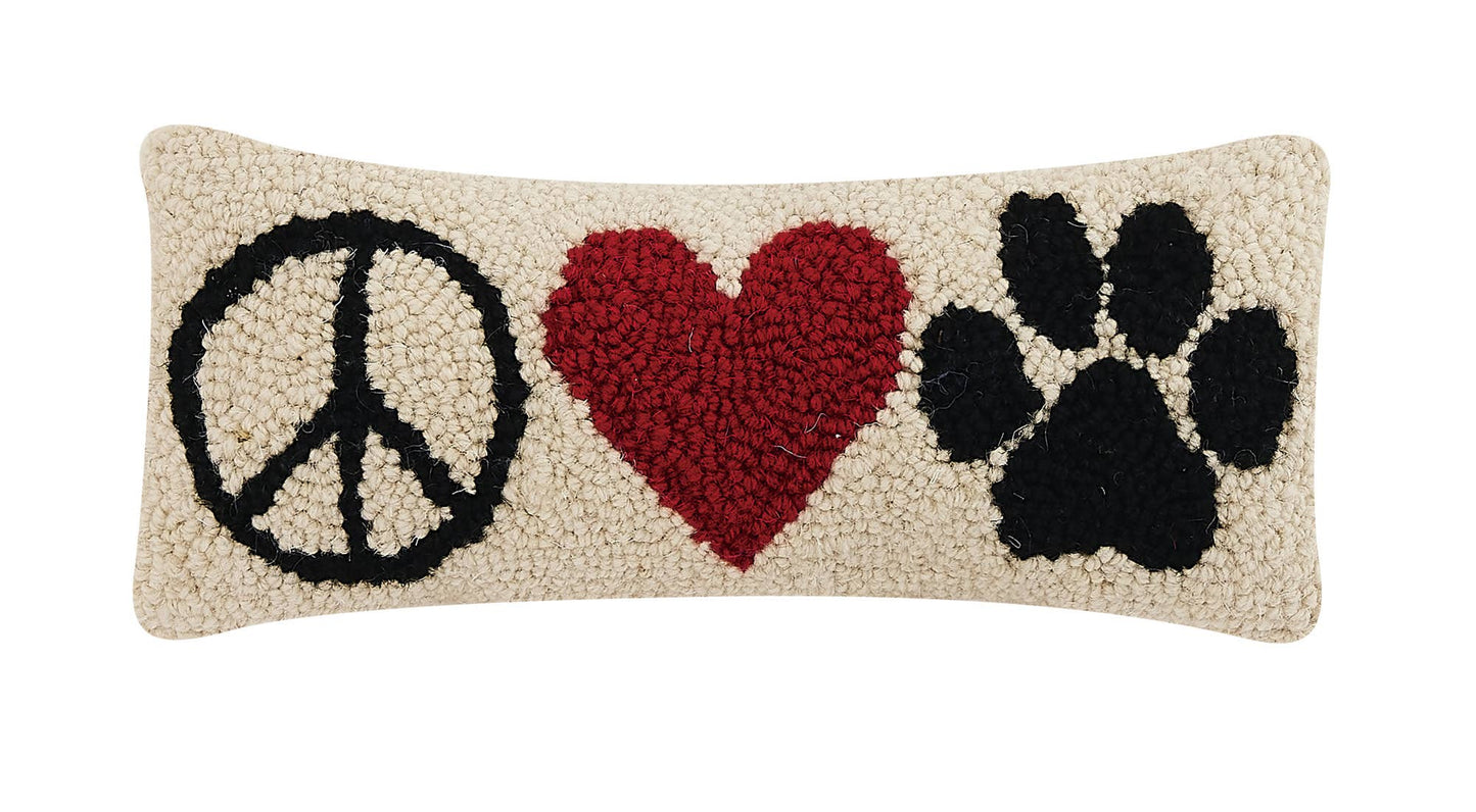 Peace love dogs - hook throw pillow