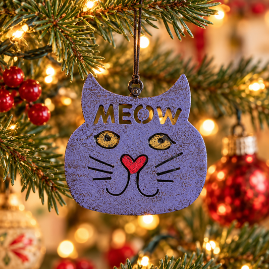Meow or Never –  Metal Cat Ornament