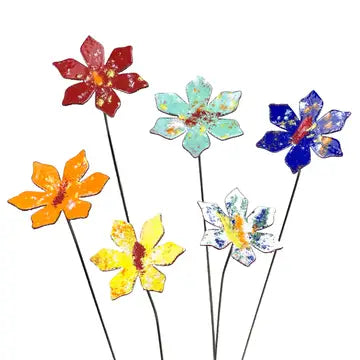 Medium Copper Enamel Flower Plant Decor