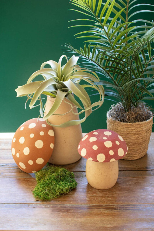Set of handmade mushroom vessels