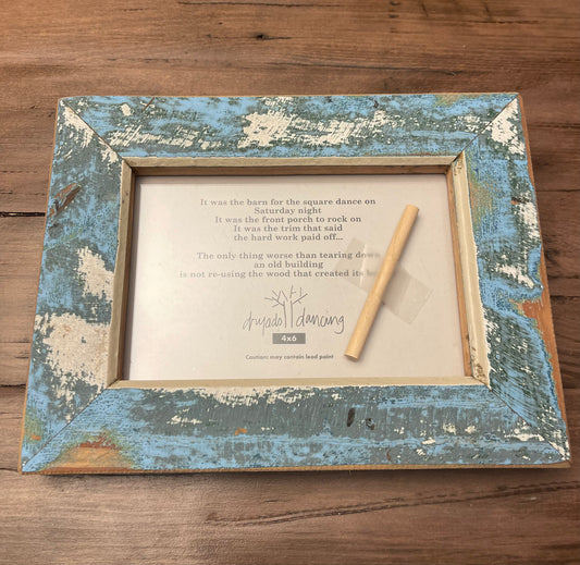 4x6 Dusty Blue Reclaimed wood frame