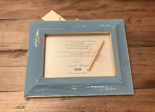 4x6 Vintage Blue Reclaimed wood frame