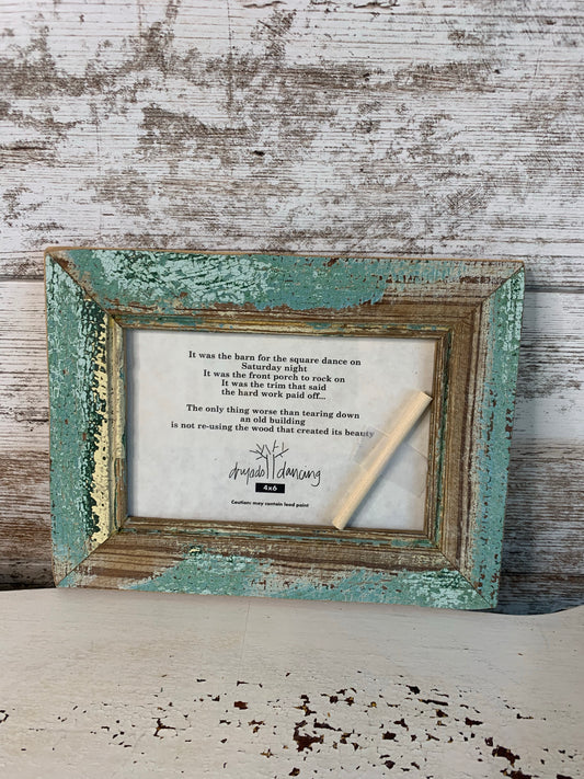 4x6 Green/Brown chippy Reclaimed wood frame