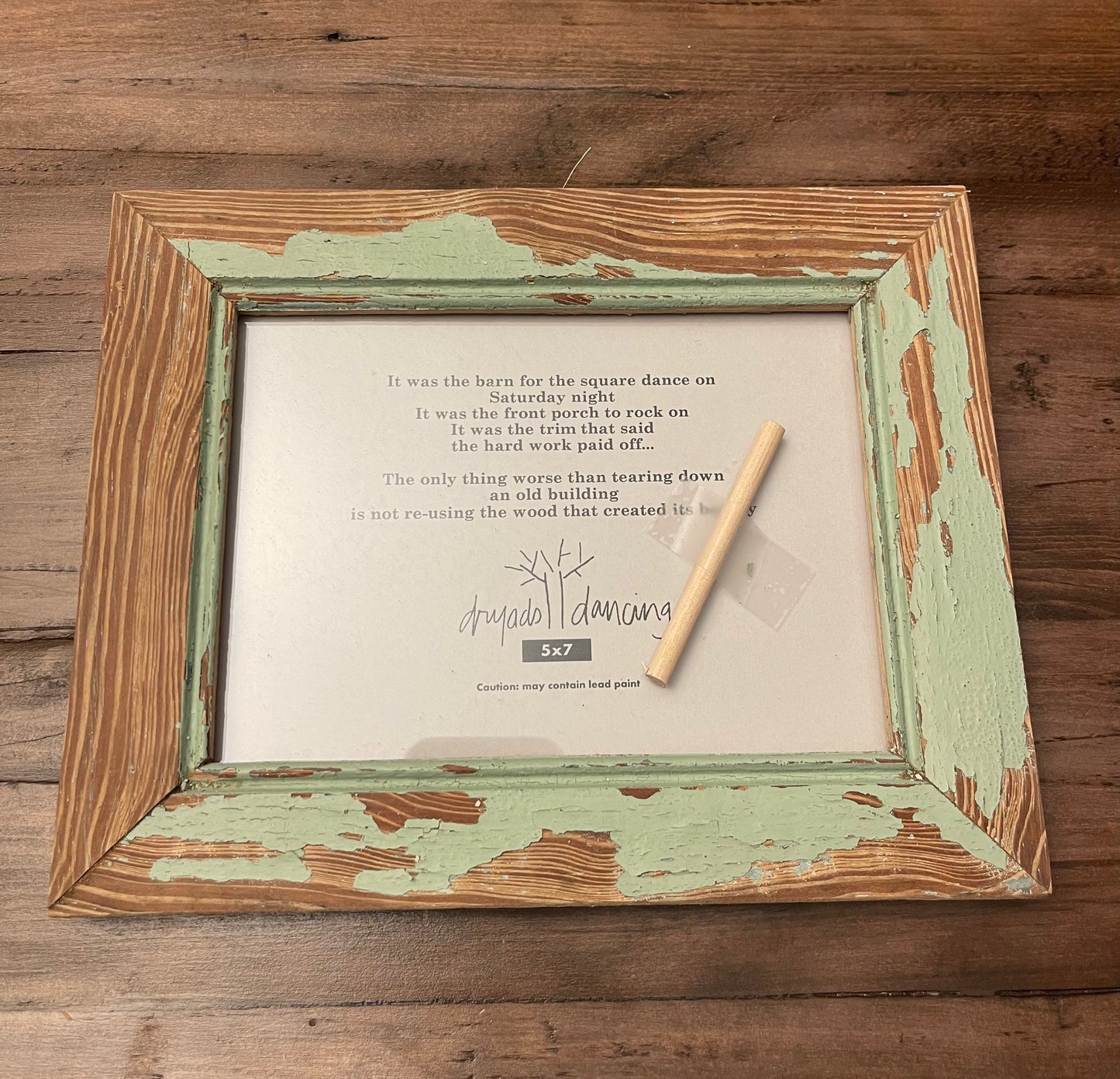 5x7 Vintage Mint Reclaimed wood frame