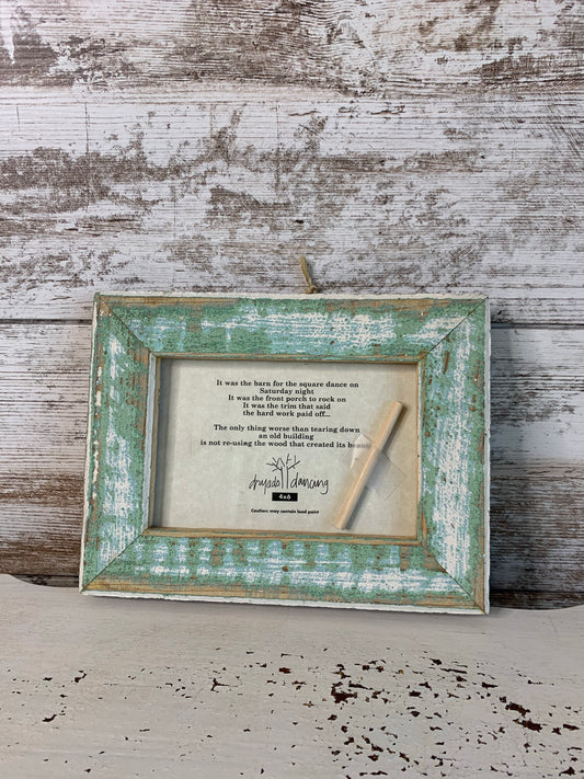 4x6 Mint/White Reclaimed wood frame