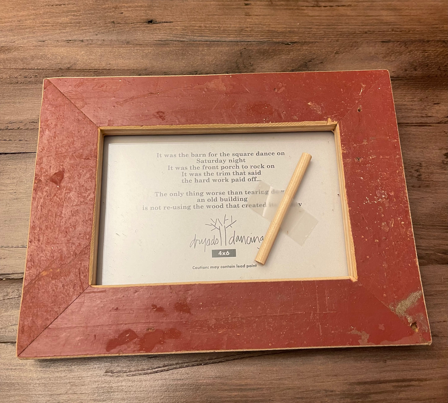 4x6 Barn Red Reclaimed wood frame