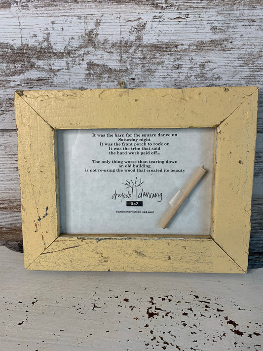 5x7 pale yellow reclaimed picture frame